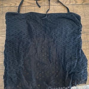 Size XL black lace tankini top